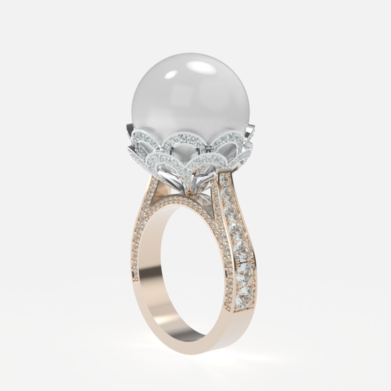 ring with pearls 3D print model_4