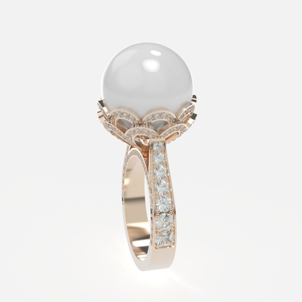 ring with pearls 3D print model_1