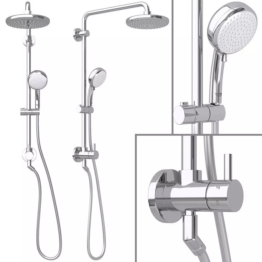Shower System Grohe Retrofit System 210 3D model_0