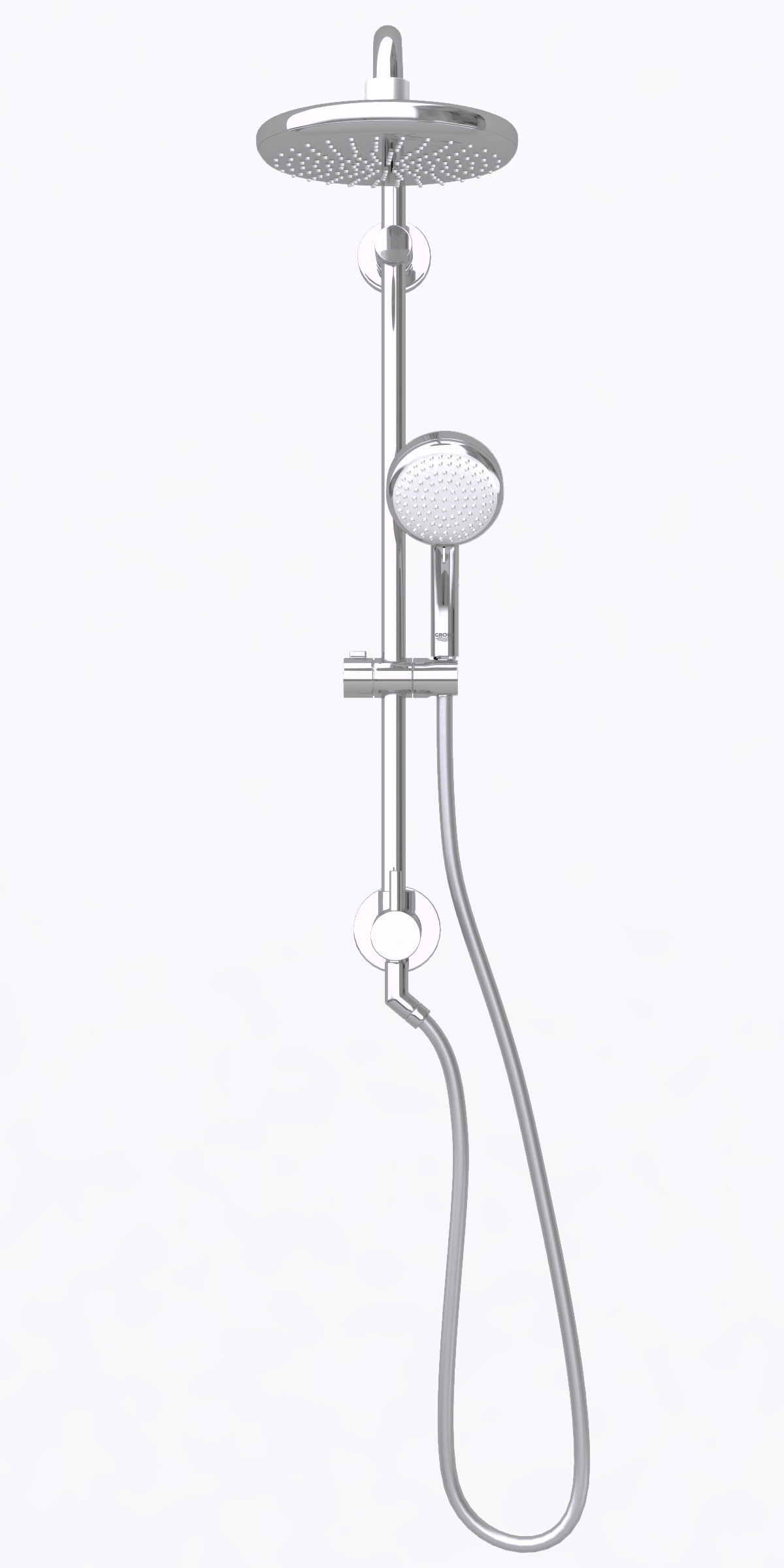 Shower System Grohe Retrofit System 210 3D model CGTrader