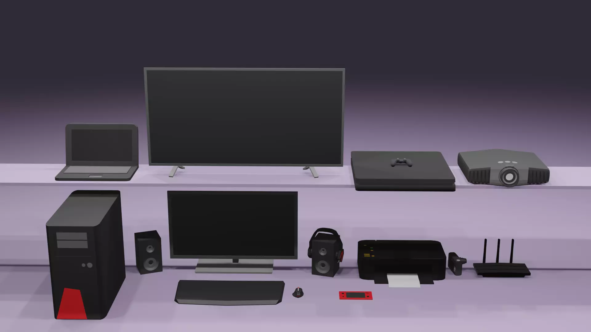 Low Poly Electronic pack Low-poly 3D model