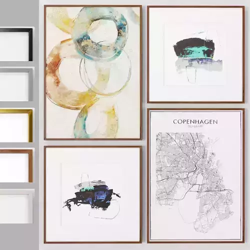 Art Frams 35- Copenhagen Map By Daydream And Synergy Painting 3D model