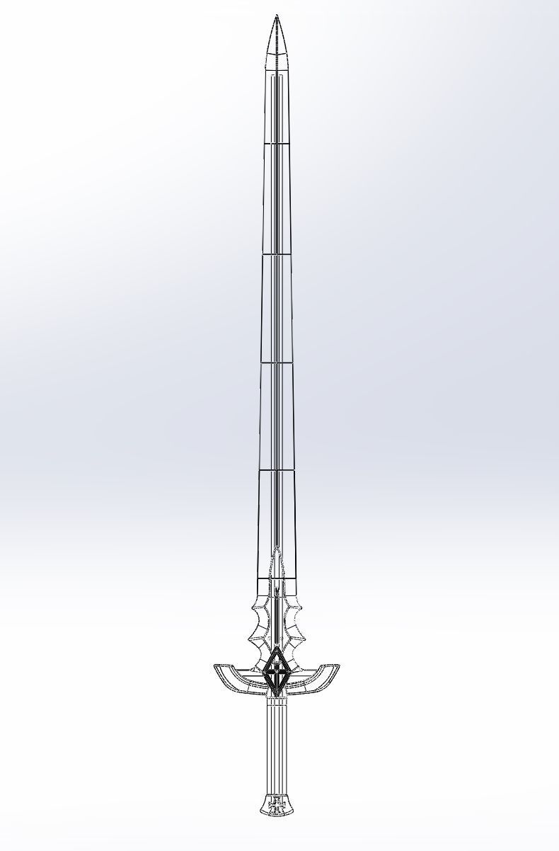 Fate Astolfo Sword Printable Assembly 3D print model_1