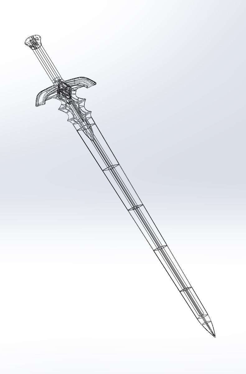 Fate Astolfo Sword Printable Assembly 3D print model_4