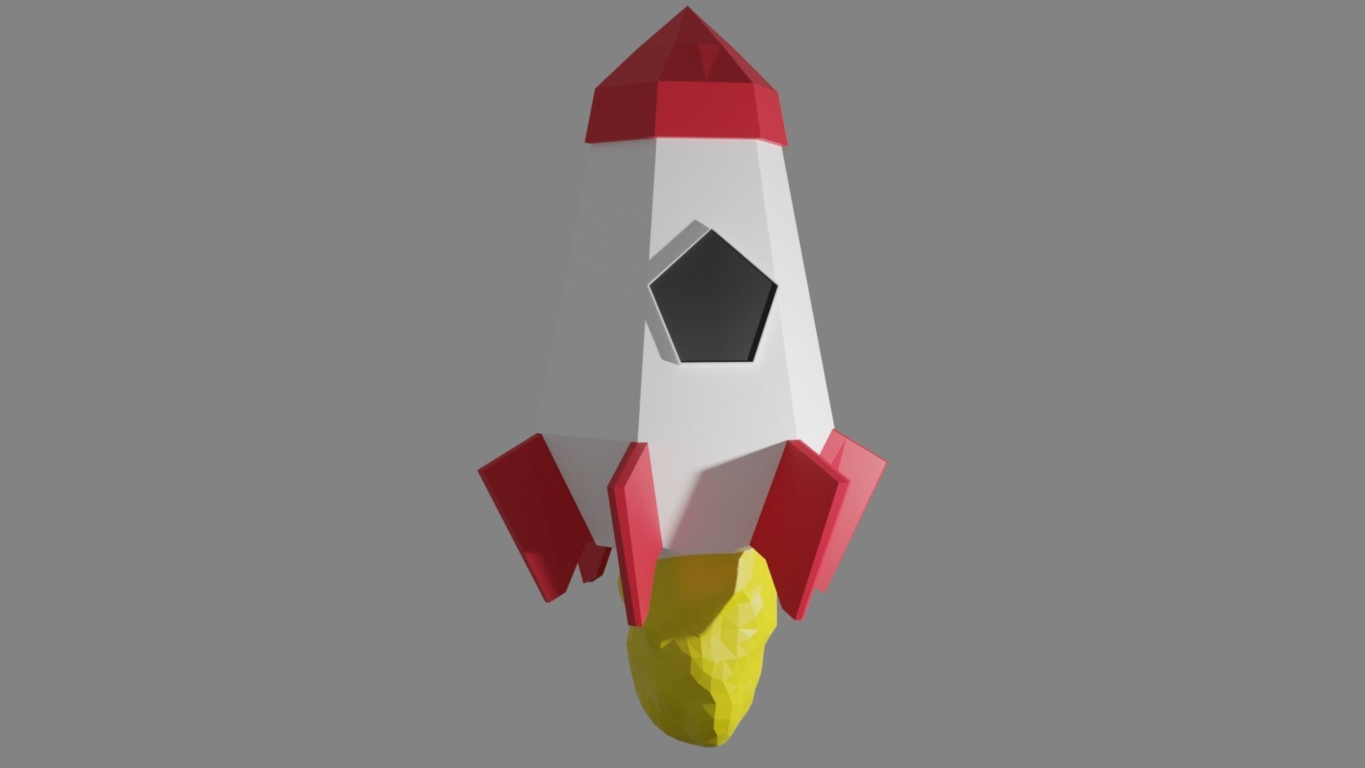 Low-poly Rocket ship Low-poly 3D model_2