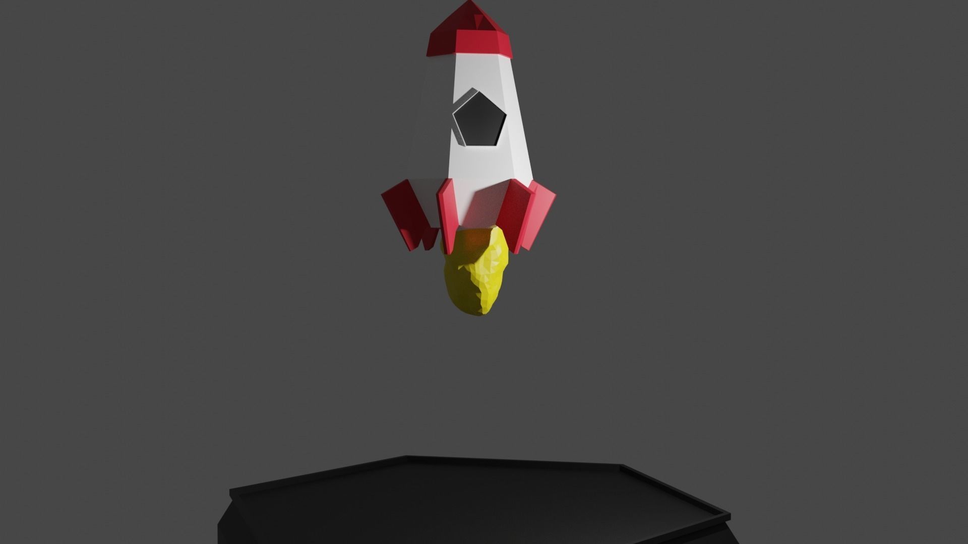 Low-poly Rocket ship Low-poly 3D model_1