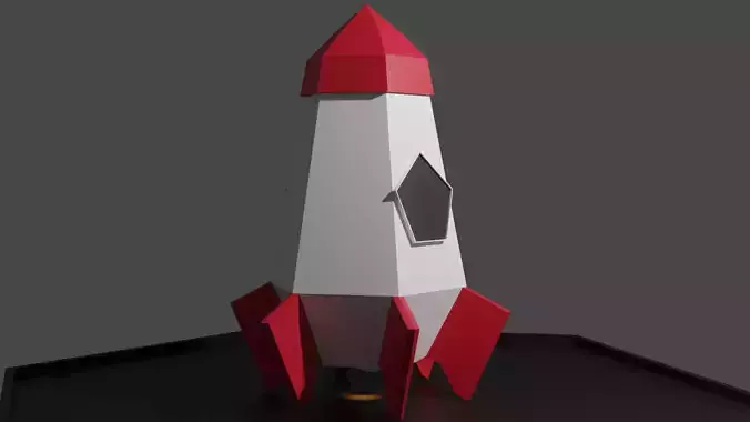 Low-poly Rocket ship