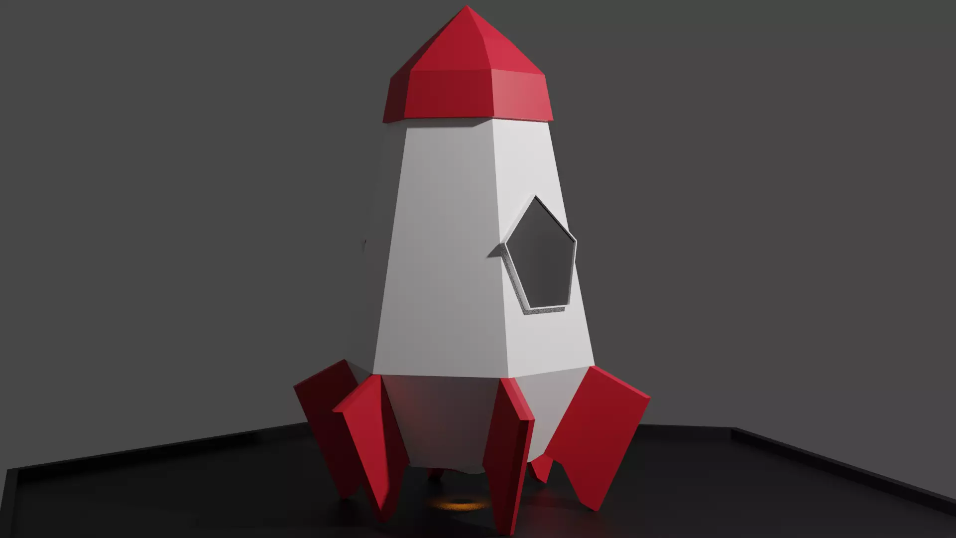 Low-poly Rocket ship Low-poly 3D model_0
