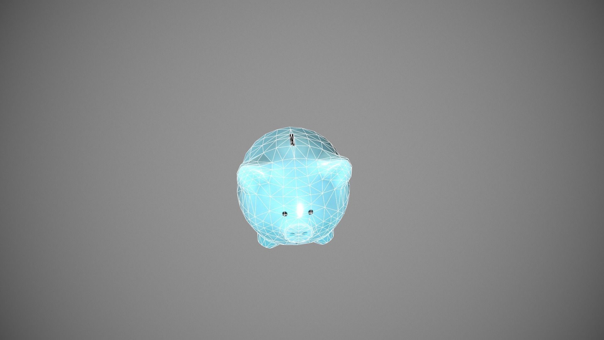 Blue Piggy Bank Low-poly 3D model_11
