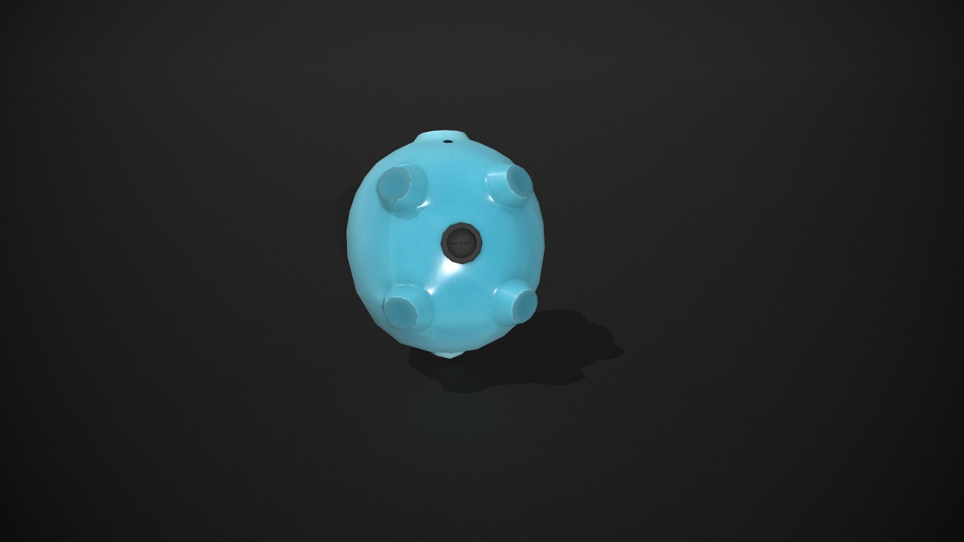 Blue Piggy Bank Low-poly 3D model_23