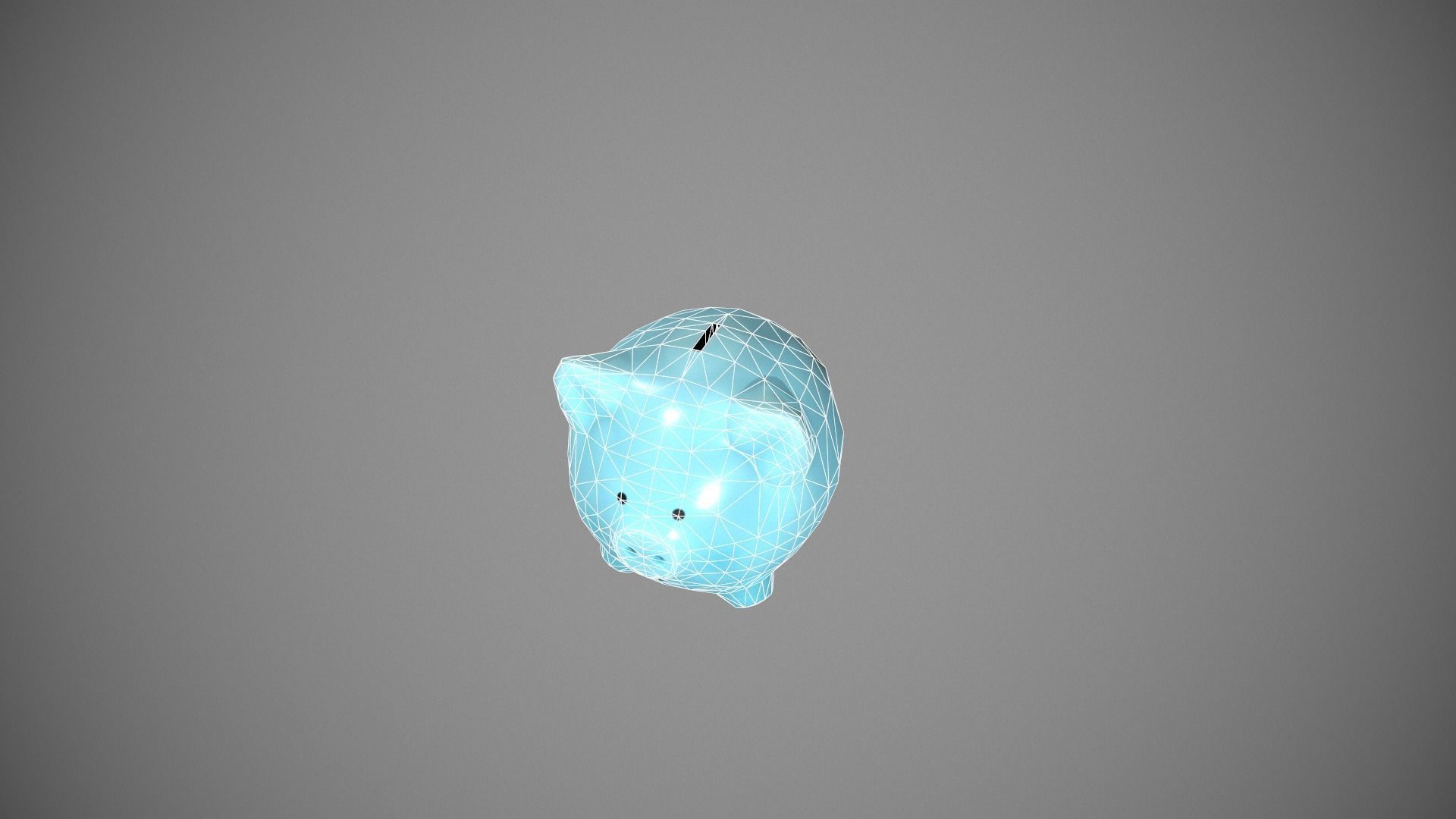 Blue Piggy Bank Low-poly 3D model_21