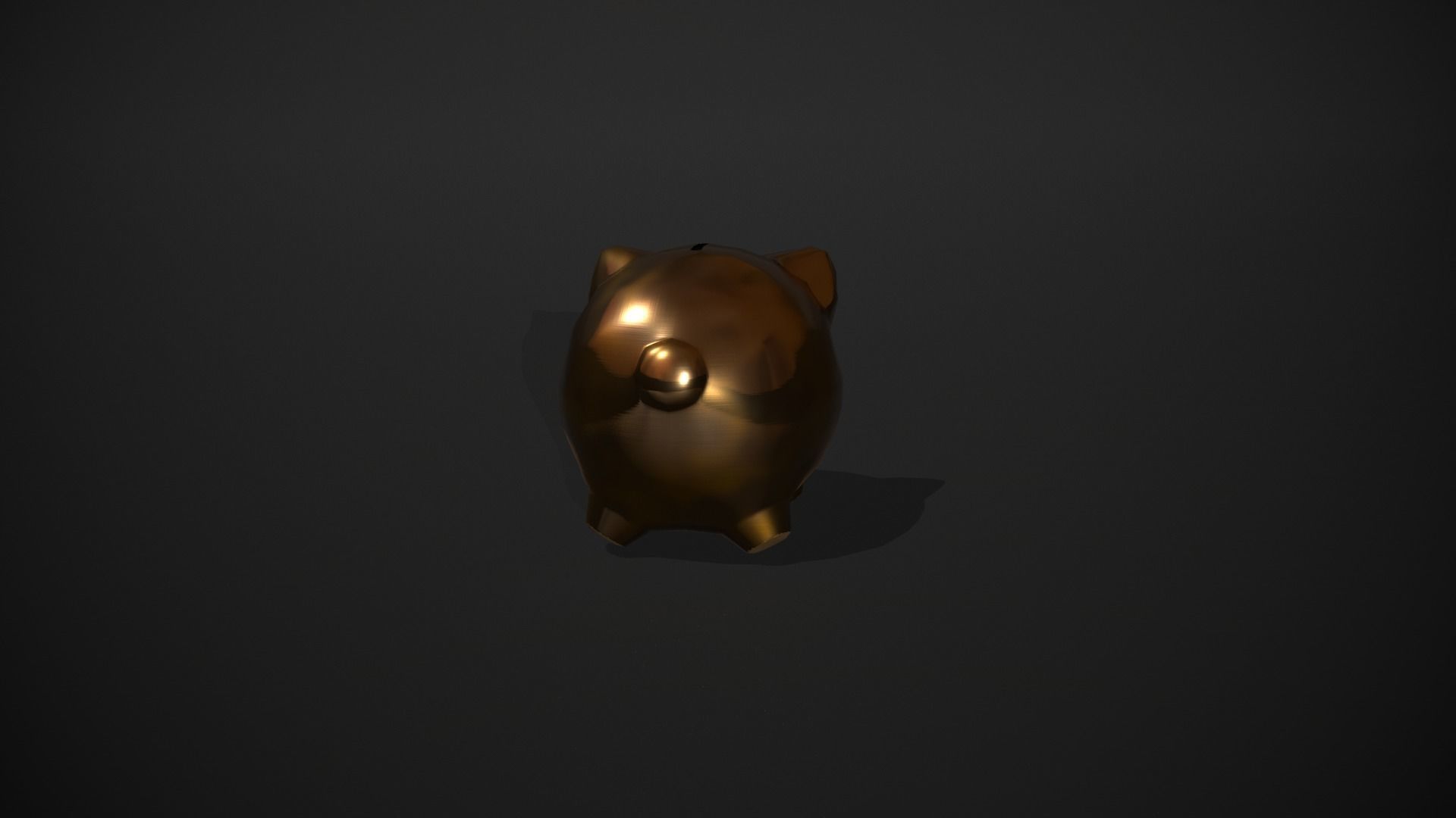 Gold Piggy Bank Low-poly 3D model_4