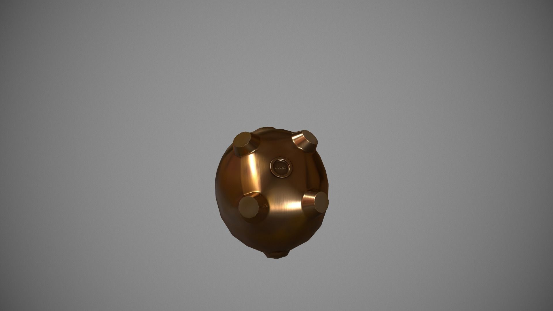 Gold Piggy Bank Low-poly 3D model_11