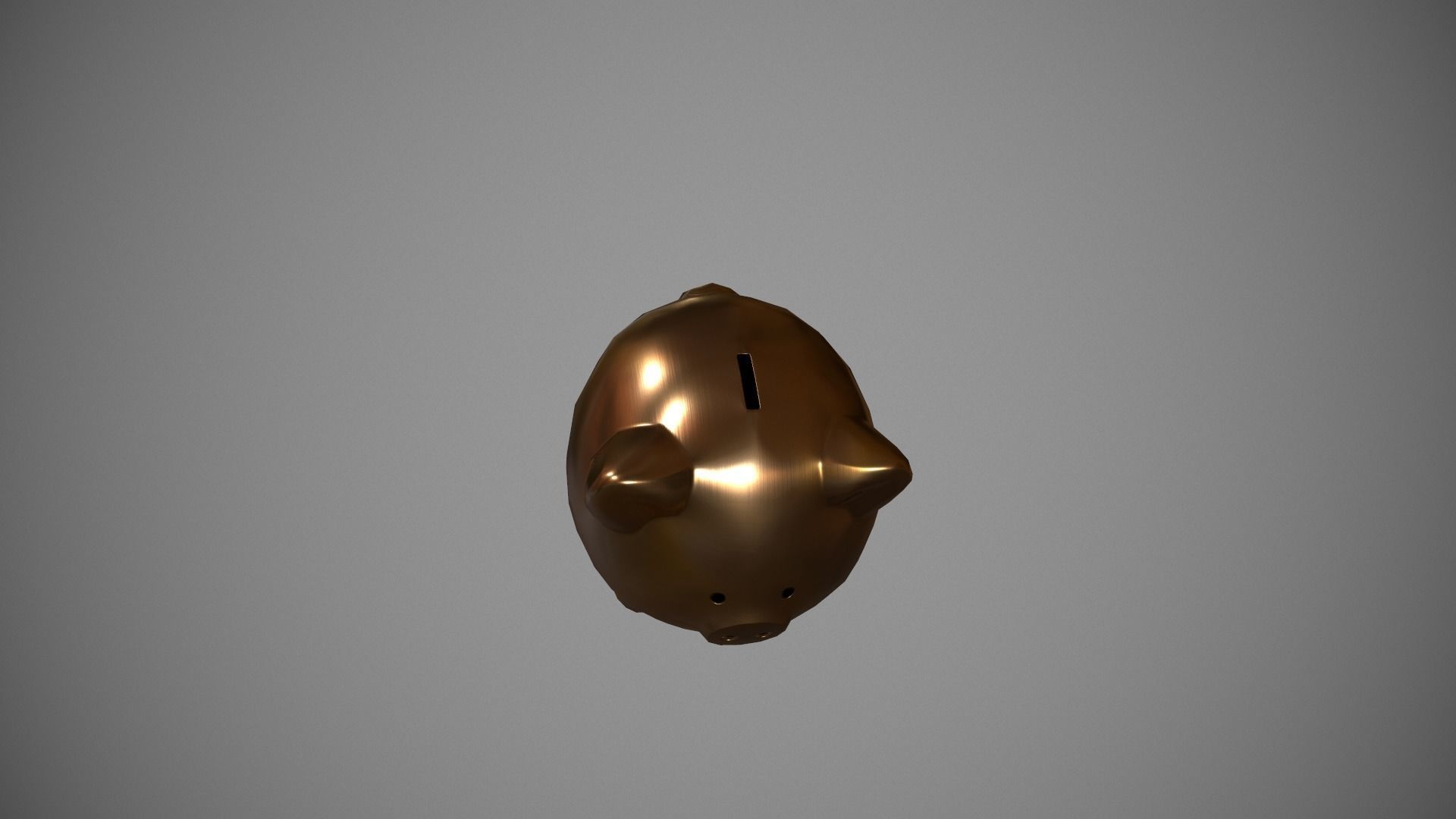 Gold Piggy Bank Low-poly 3D model_12
