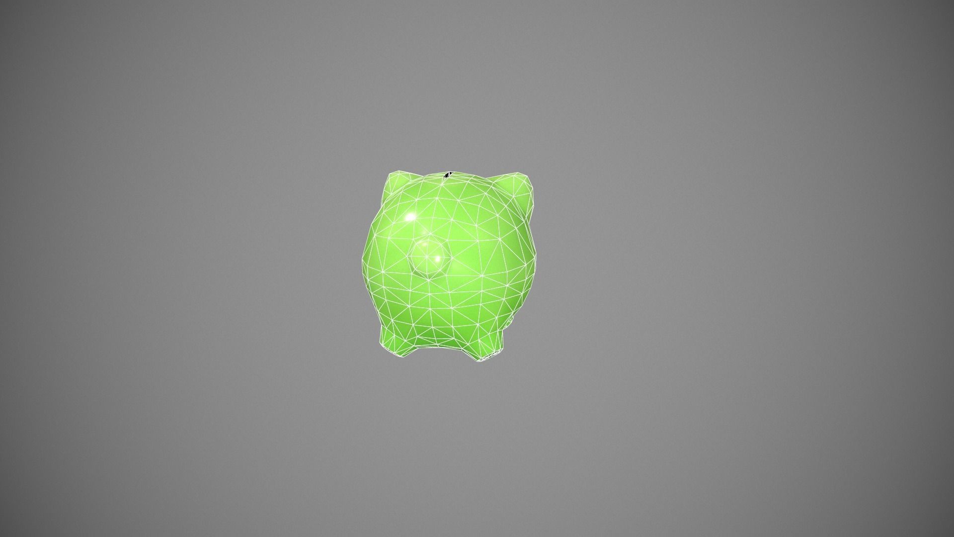 Green Piggy Bank Low-poly 3D model_17