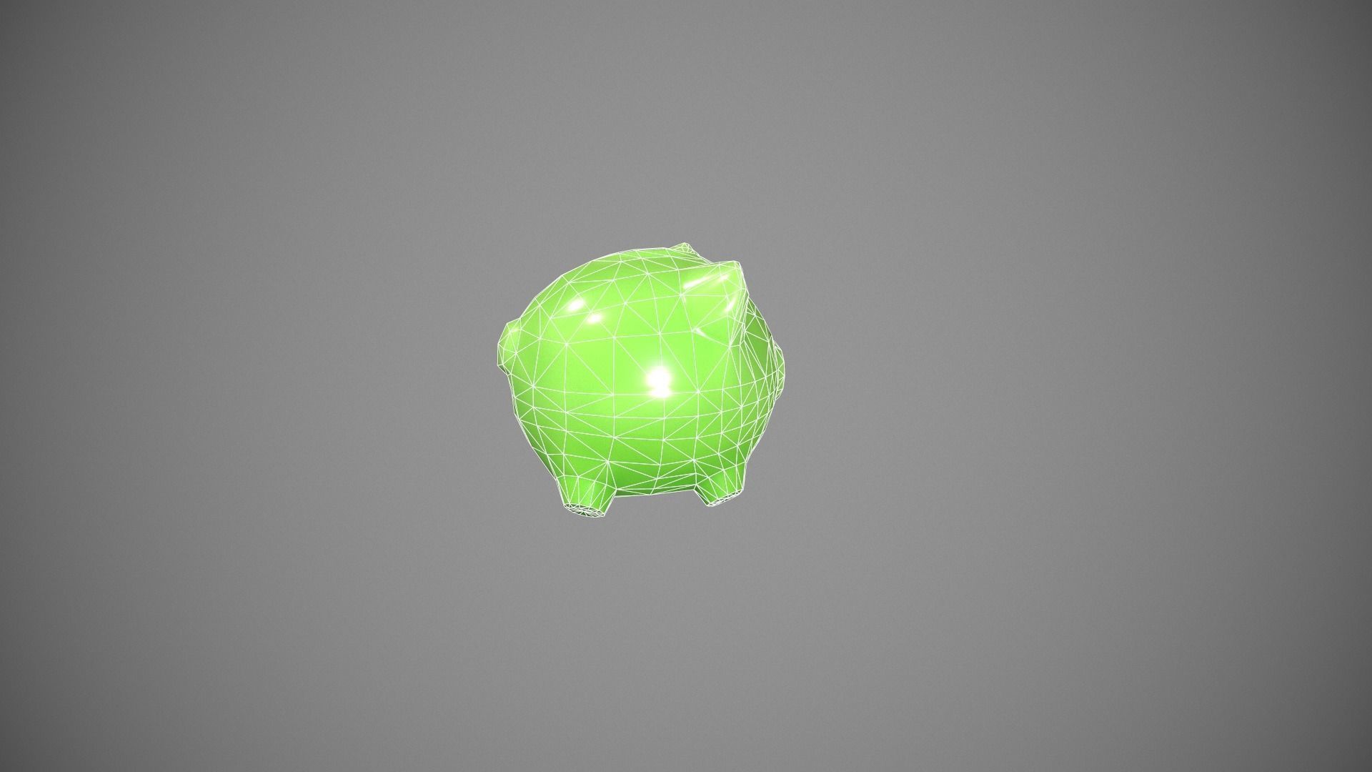 Green Piggy Bank Low-poly 3D model_15