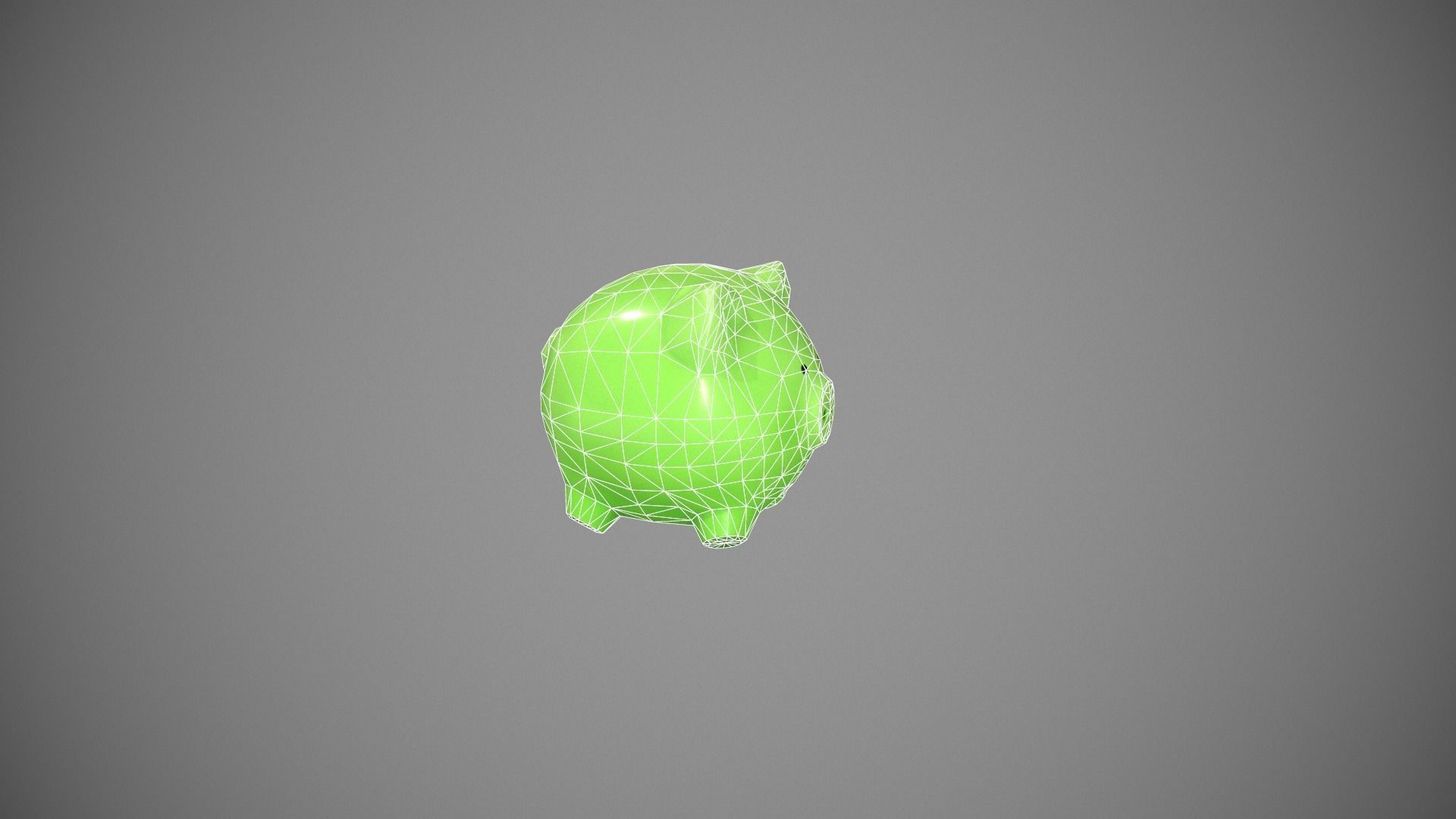 Green Piggy Bank Low-poly 3D model_14