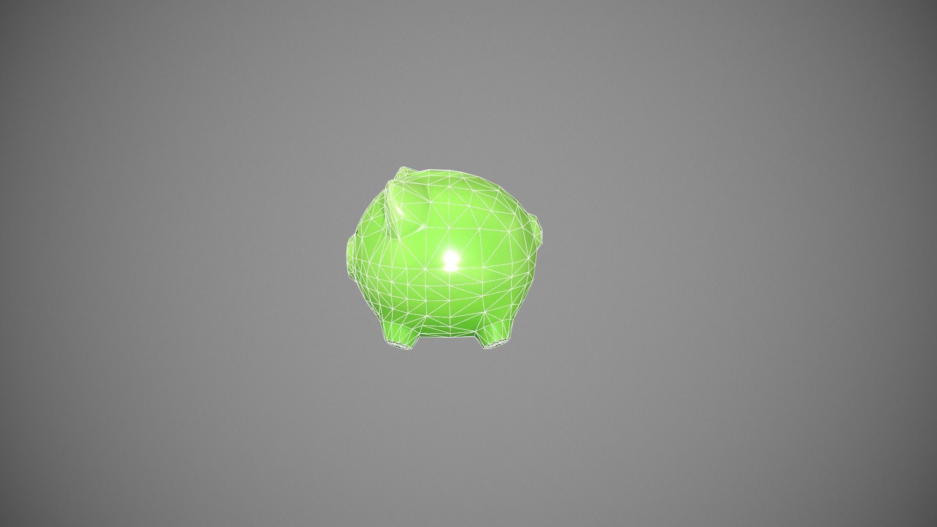 Green Piggy Bank Low-poly 3D model_20