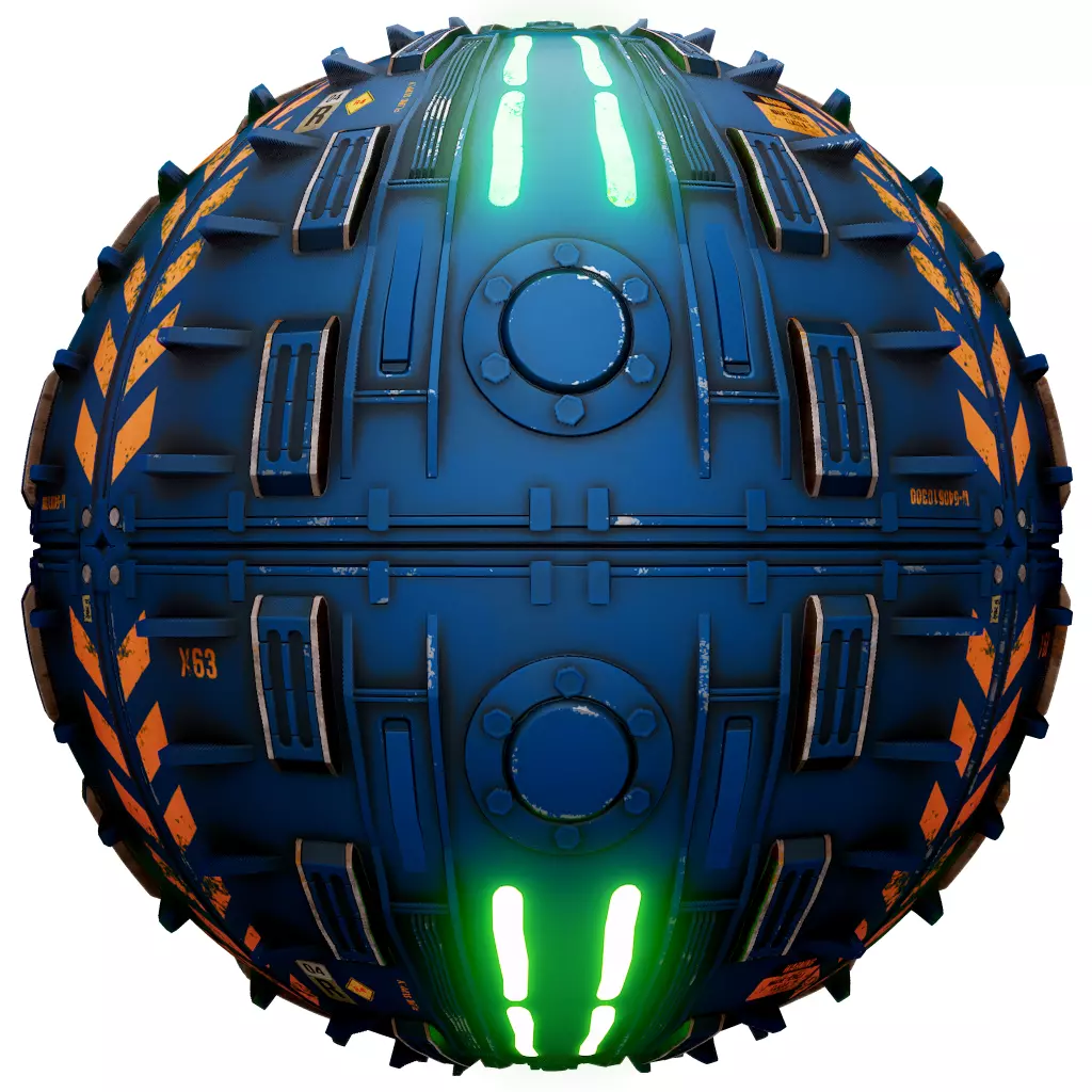 PBR Seamless Sci-Fi Texture 43 Low-poly 3D model_0
