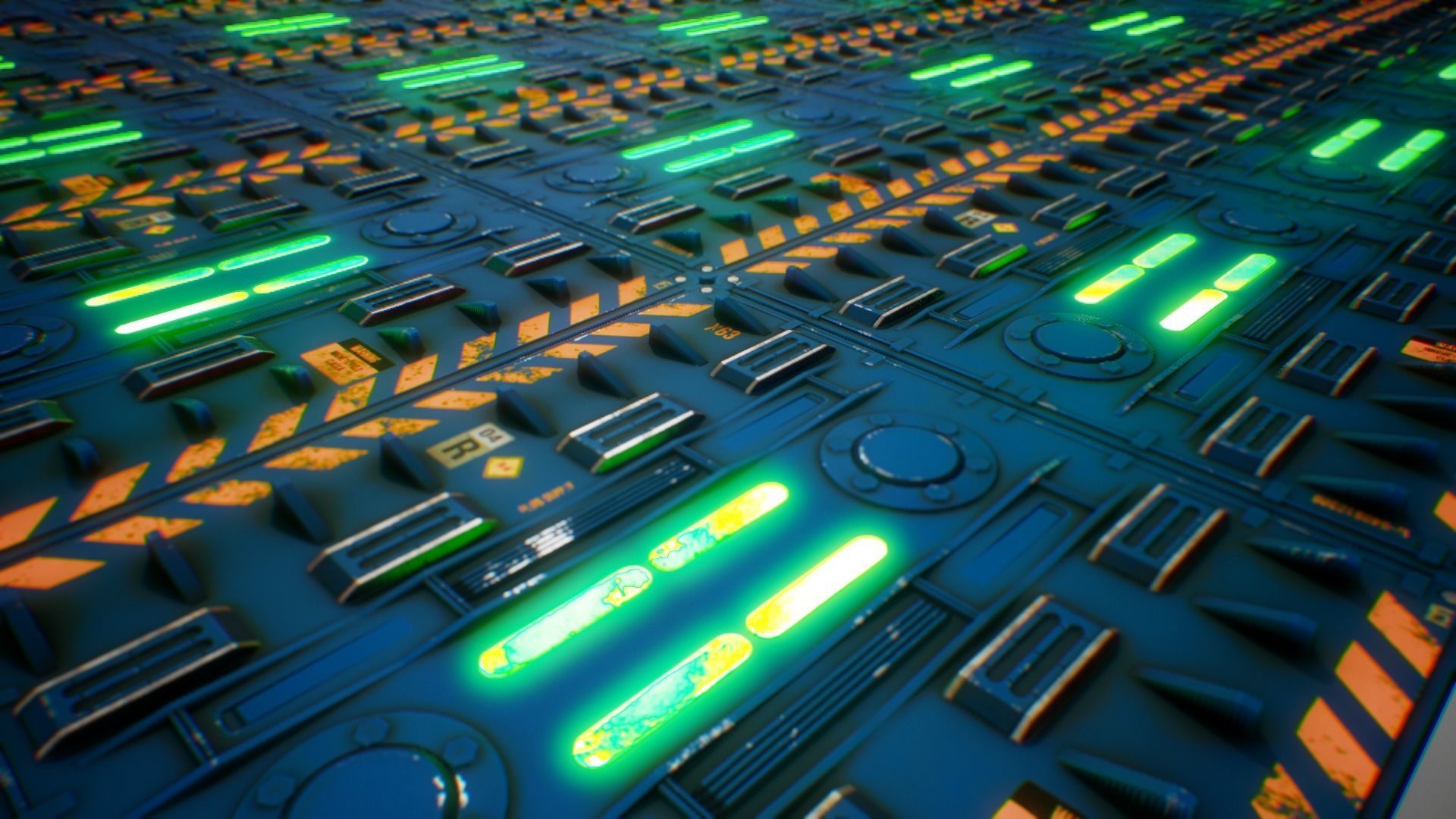 PBR Seamless Sci-Fi Texture 43 Low-poly 3D model_1