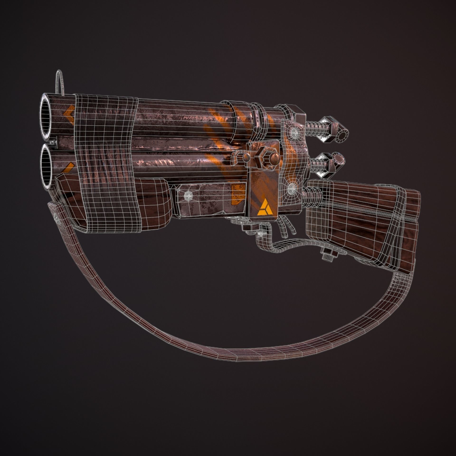 Stylize Shotgun 3D model_11