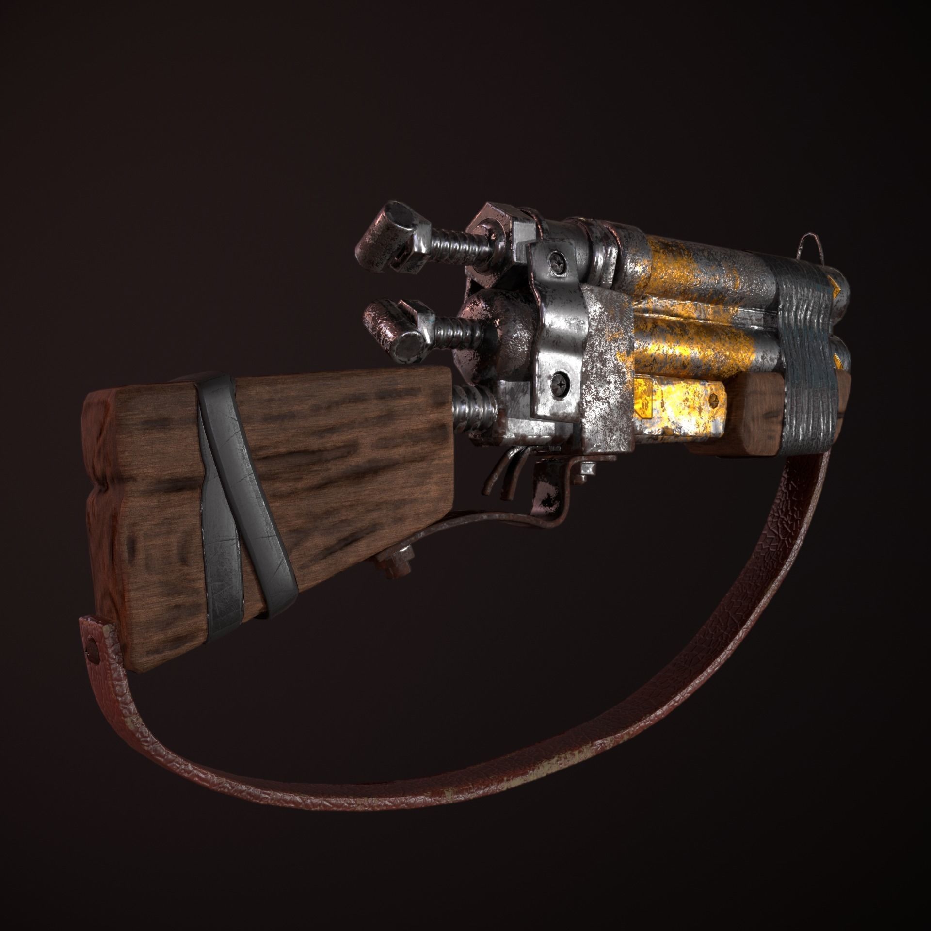 Stylize Shotgun 3D model_7