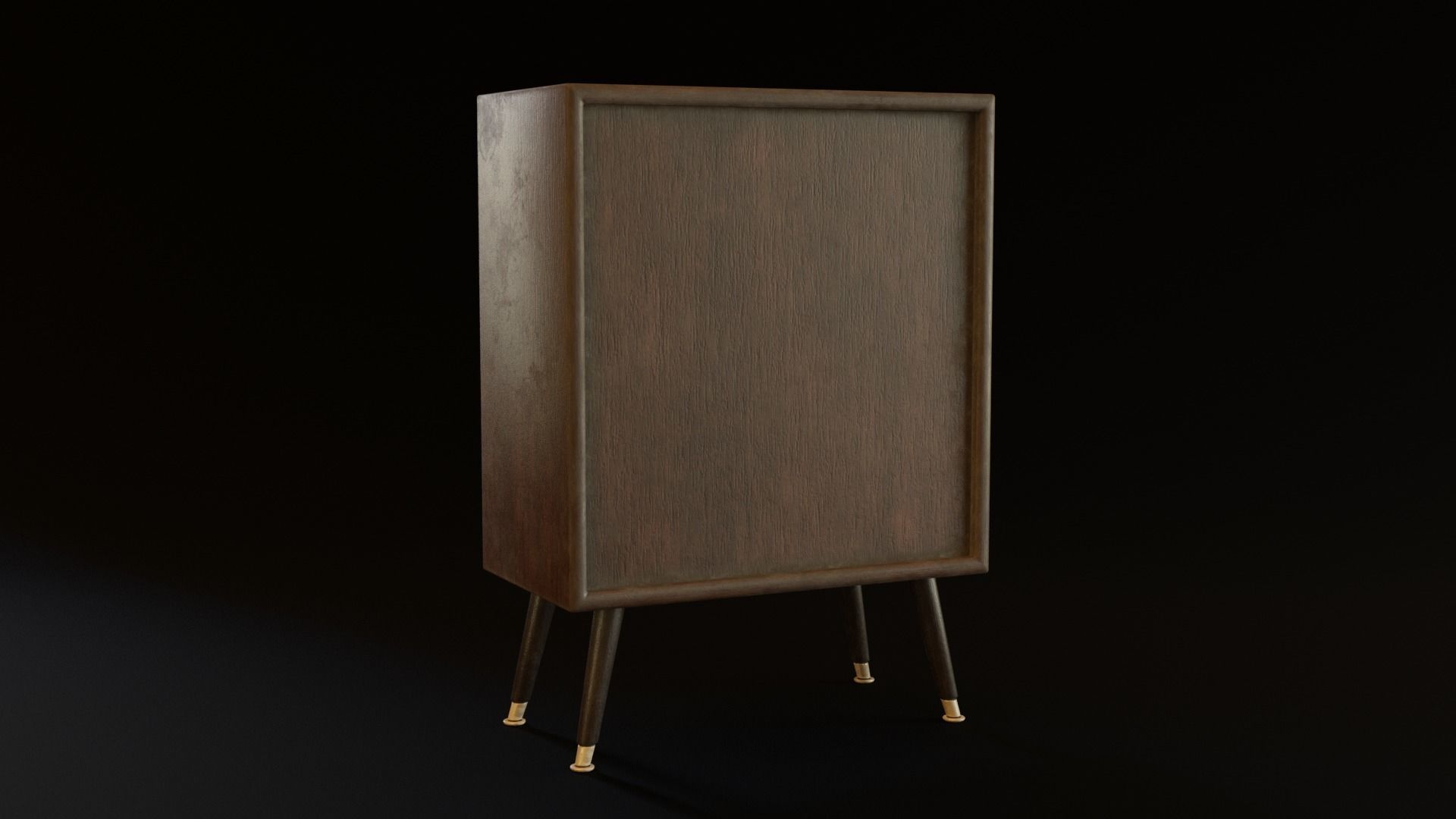 Vintage Television Low-poly 3D model_2