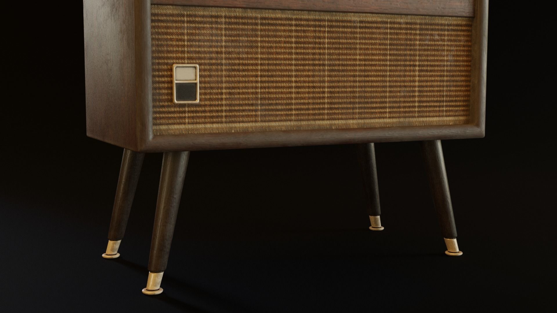 Vintage Television Low-poly 3D model_4