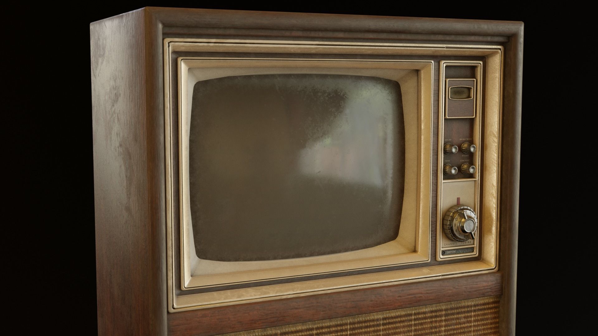 Vintage Television Low-poly 3D model_3
