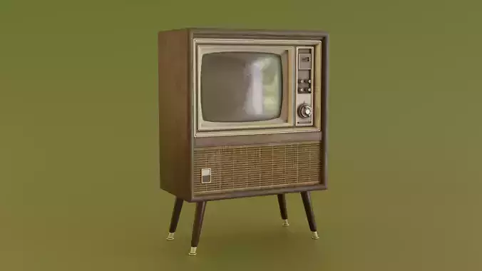 Vintage Television Low-poly 3D model