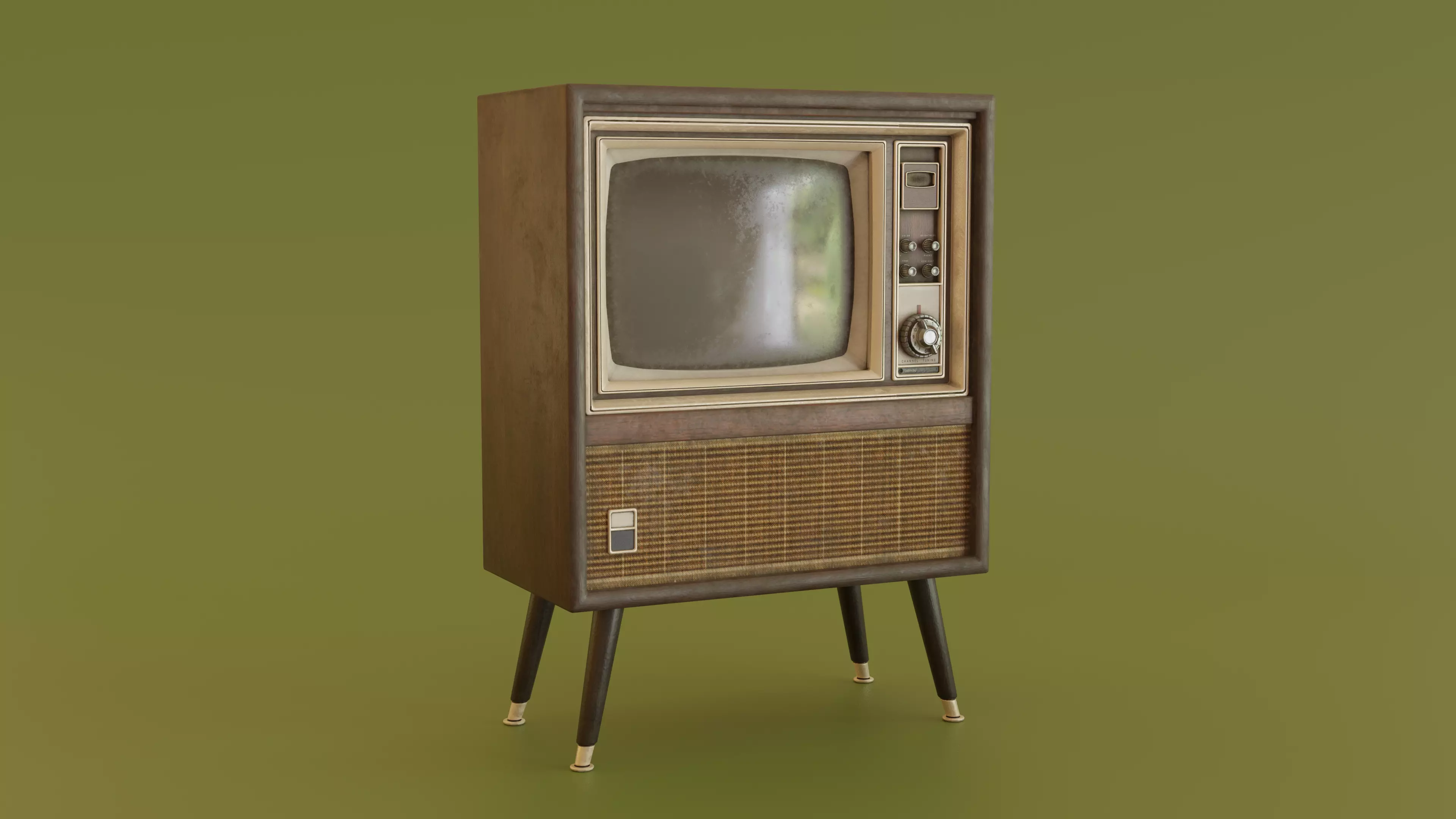 Vintage Television Low-poly 3D model_0