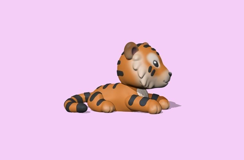 Tiger toy 3D print model_1