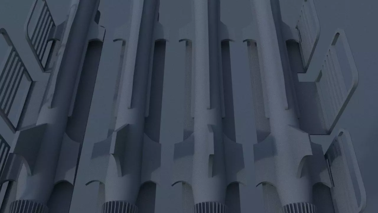 3 D Rocket system ground-air Low-poly 3D model