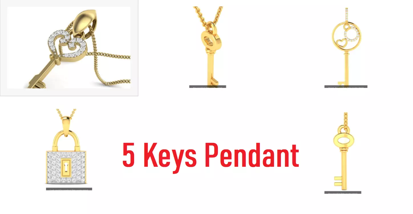 5 Women key pendant 3dm render detail 3D Model Collection_0