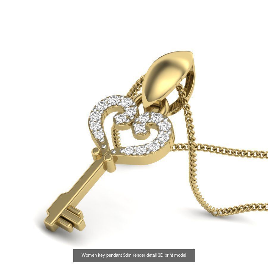 5 Women key pendant 3dm render detail 3D Model Collection_1