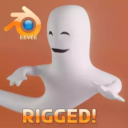 Toon Ghost Rigged Low-poly 3D model