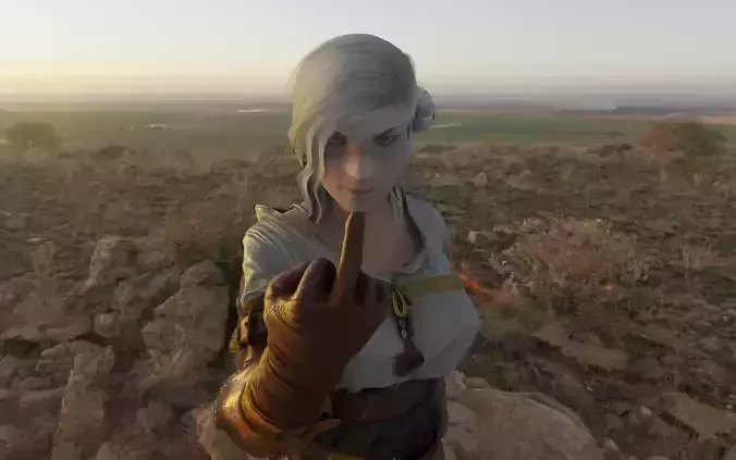 WOMAN KNIGHT Low-poly 3D model