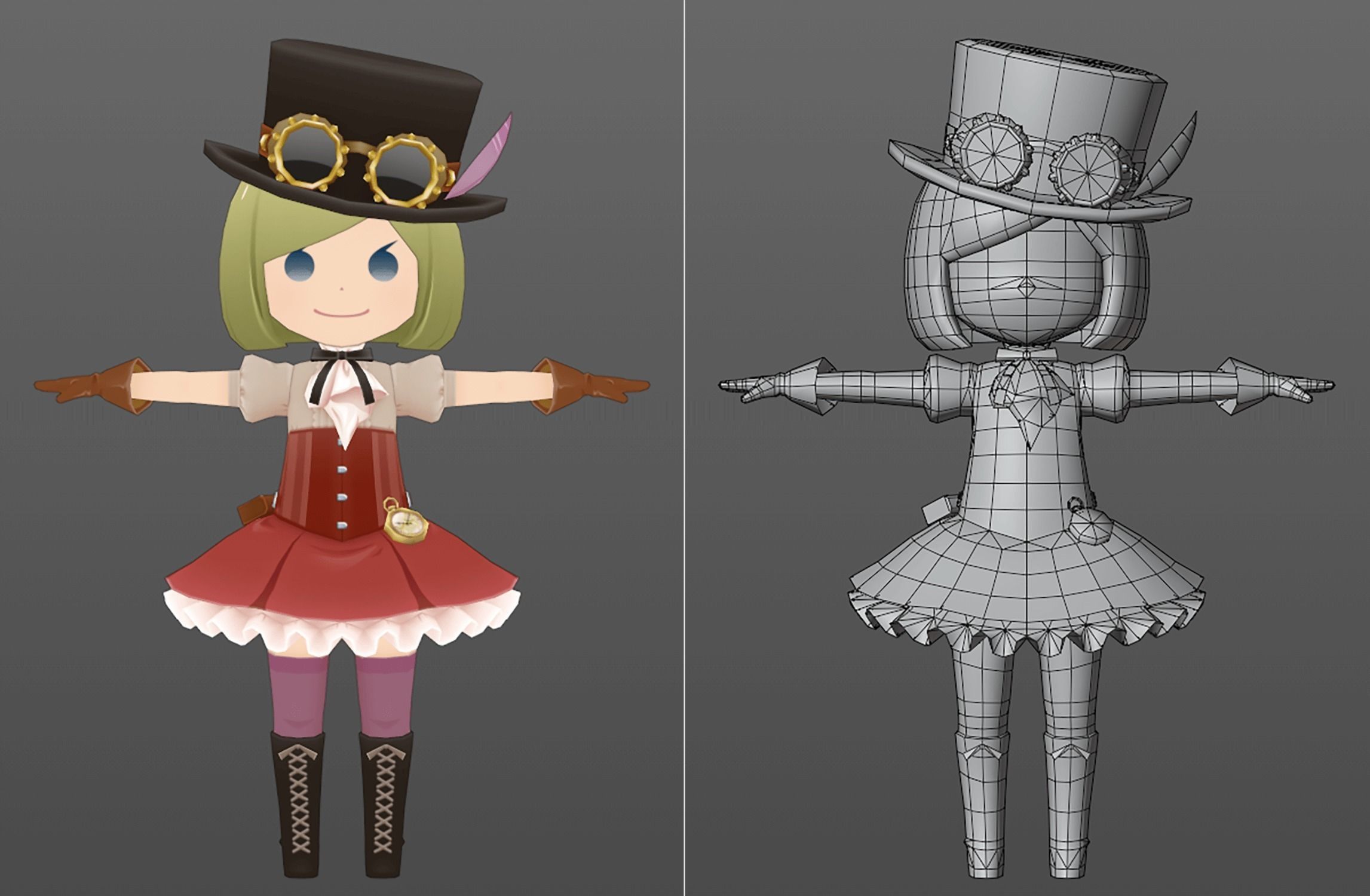 lopo-san Steampunk-B Low-poly 3D model_2