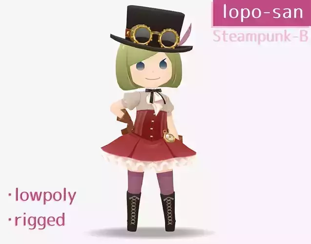 lopo-san Steampunk-B Low-poly 3D model