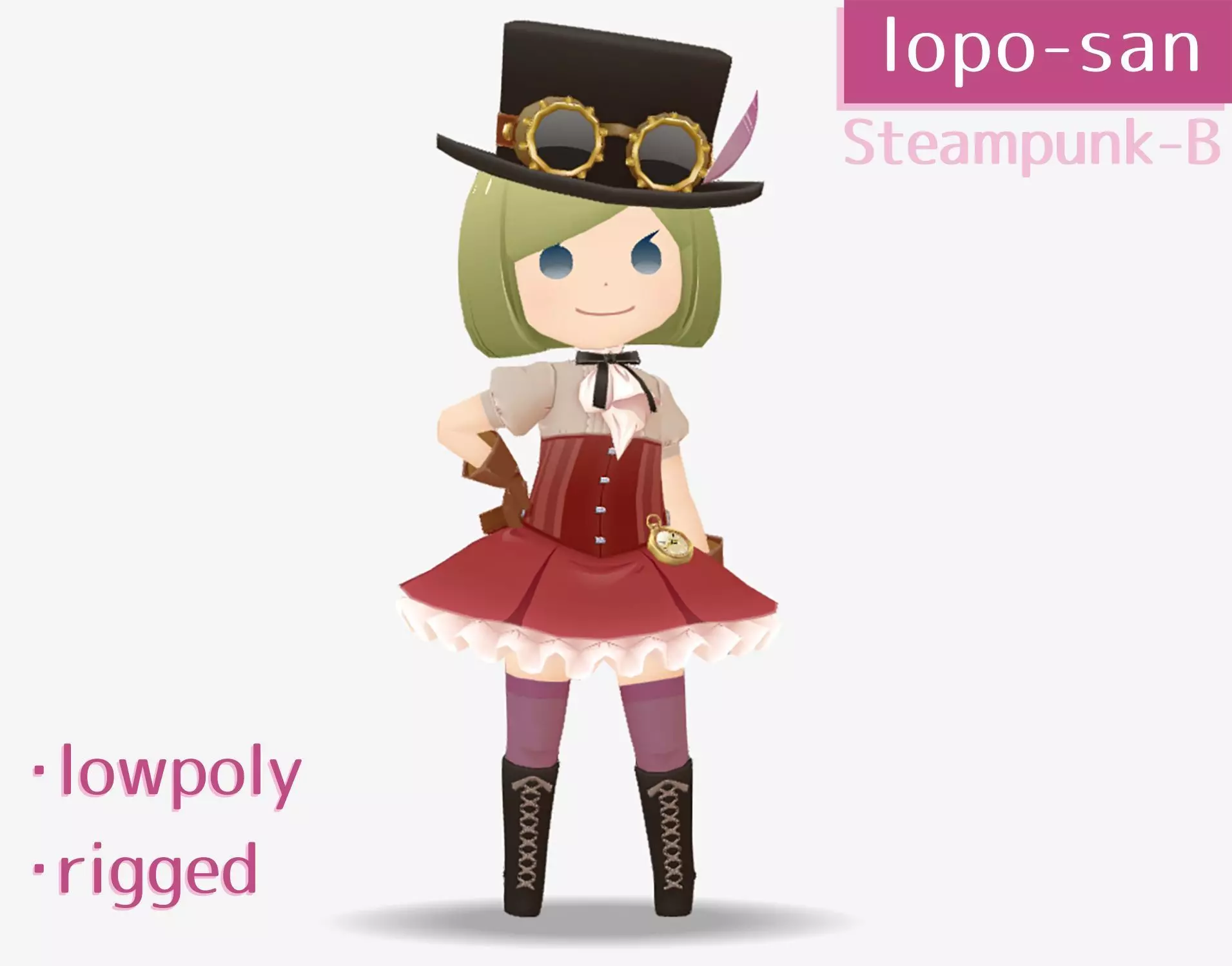 lopo-san Steampunk-B Low-poly 3D model_0