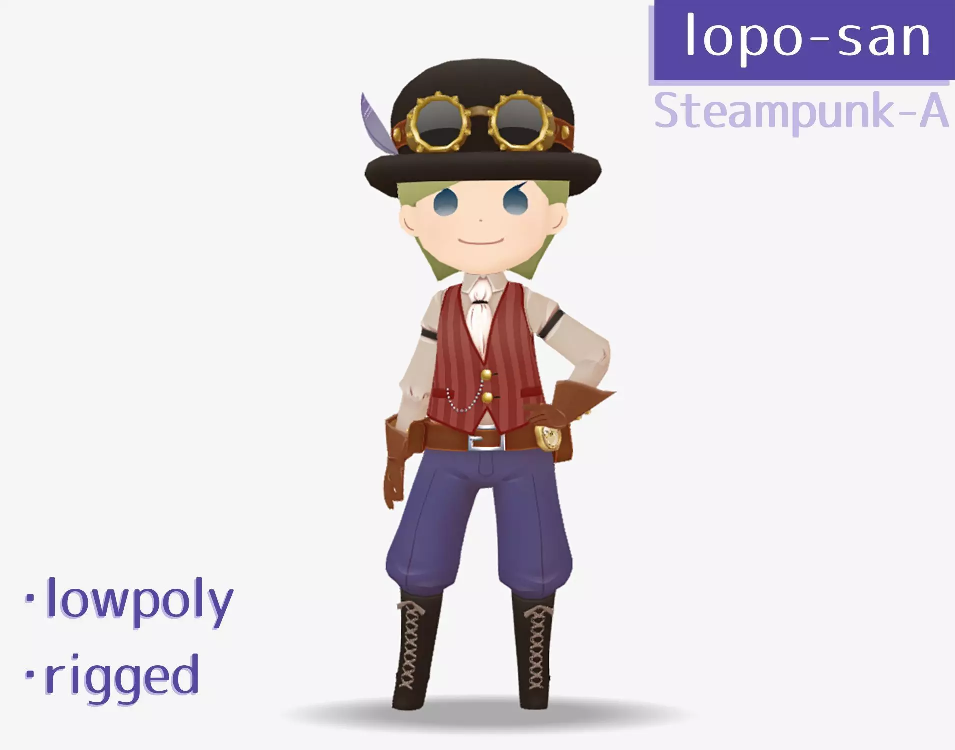 lopo-san Steampunk-A Low-poly 3D model