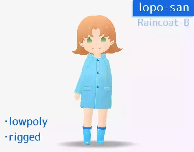 lopo-san Raincoat-B Low-poly 3D model