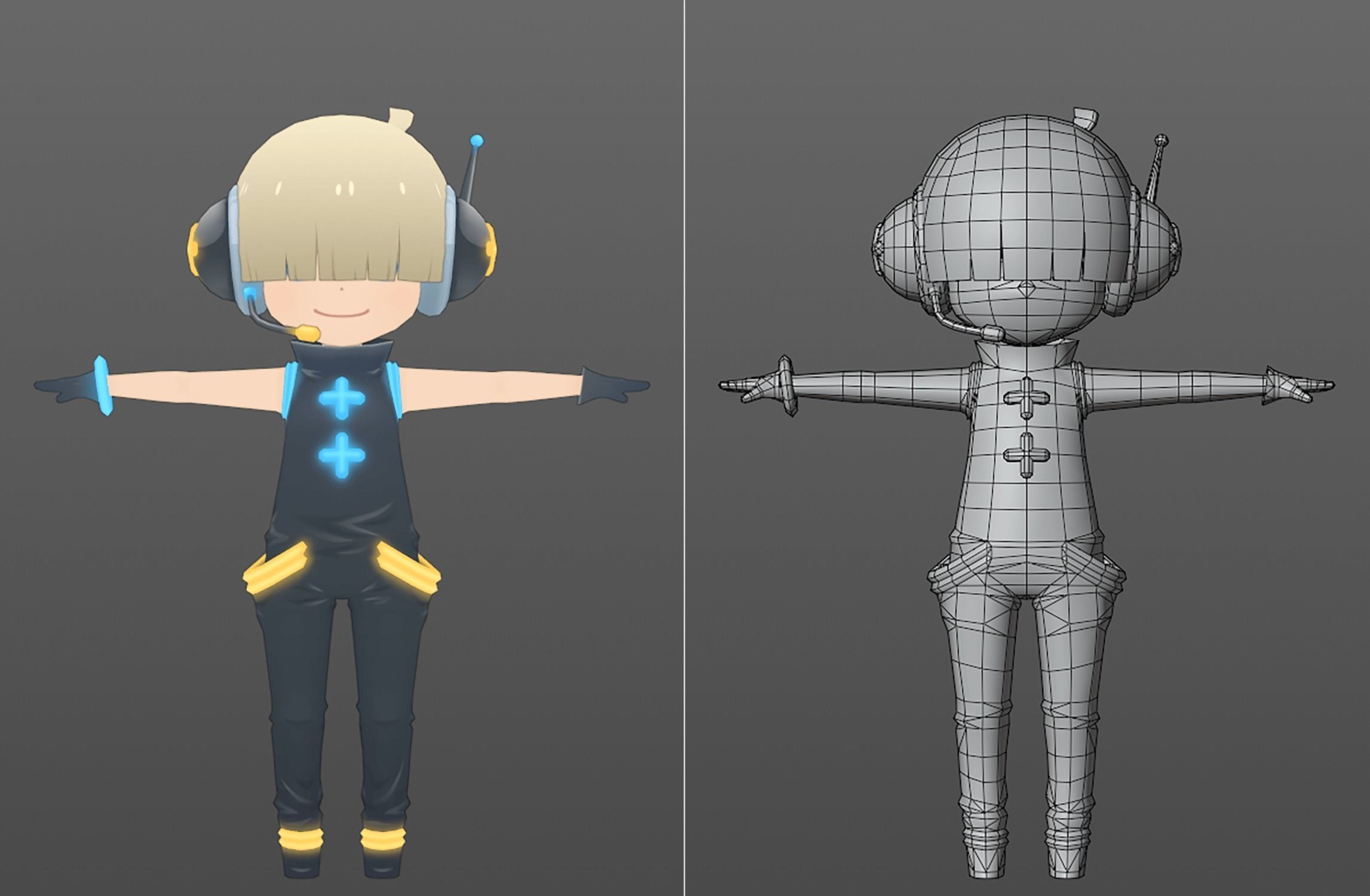 lopo-san Neon-A Low-poly 3D model_2