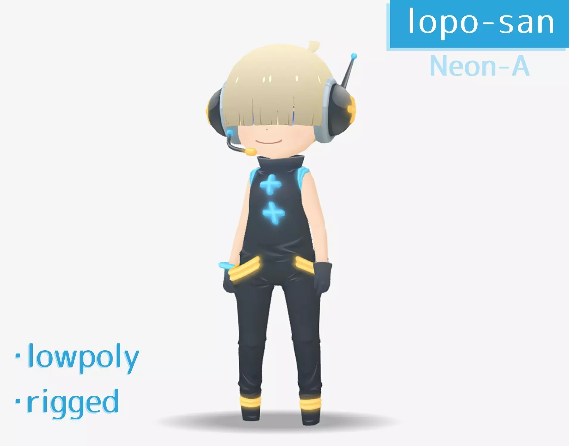 lopo-san Neon-A Low-poly 3D model_0