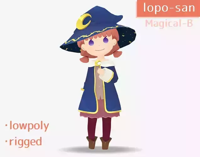 lopo-san Magical-B Low-poly 3D model