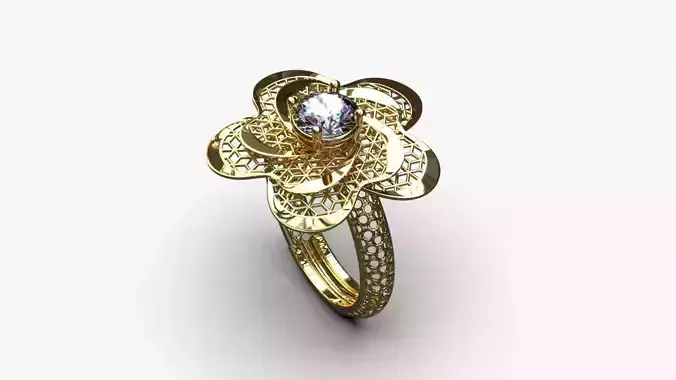 Floral diamond ring