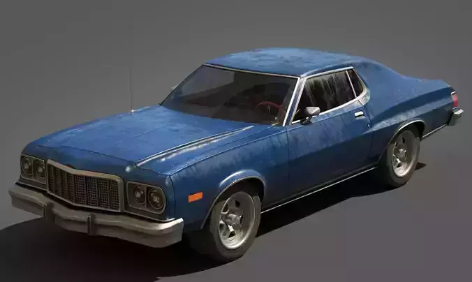 Old classic car lowpoly