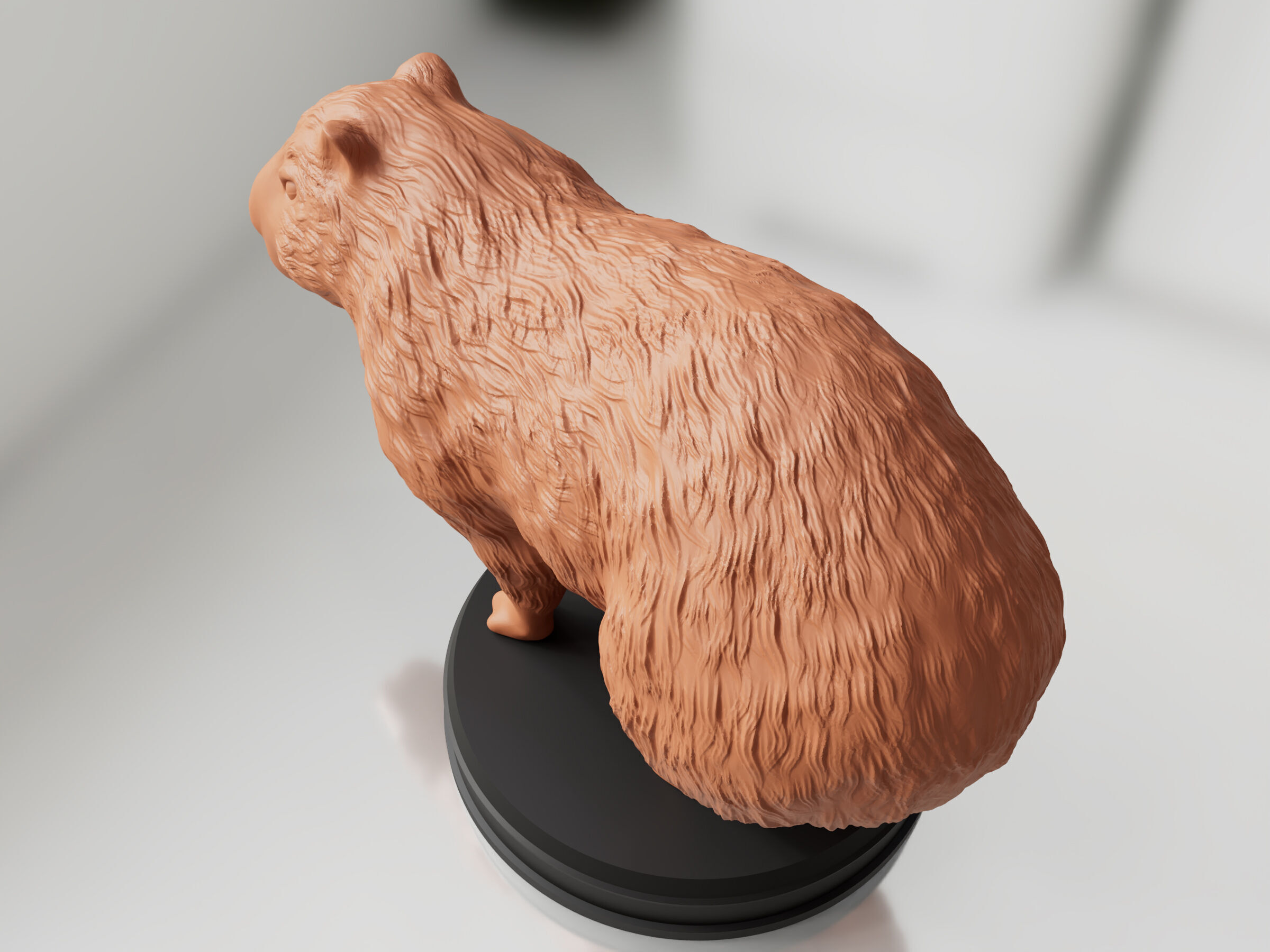 Realistic Fluffy Capybara 3D print model_3