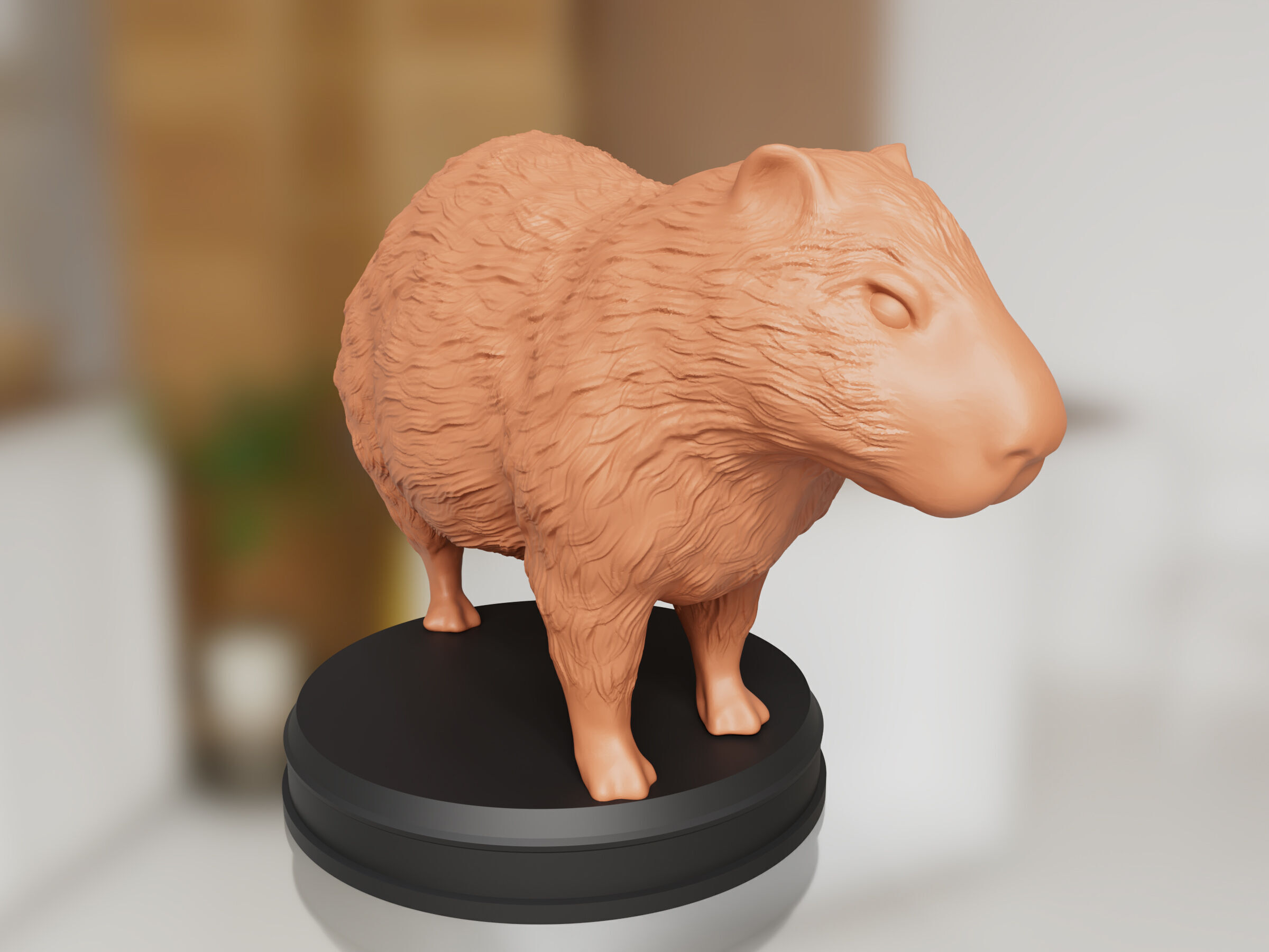 Realistic Fluffy Capybara 3D print model_6