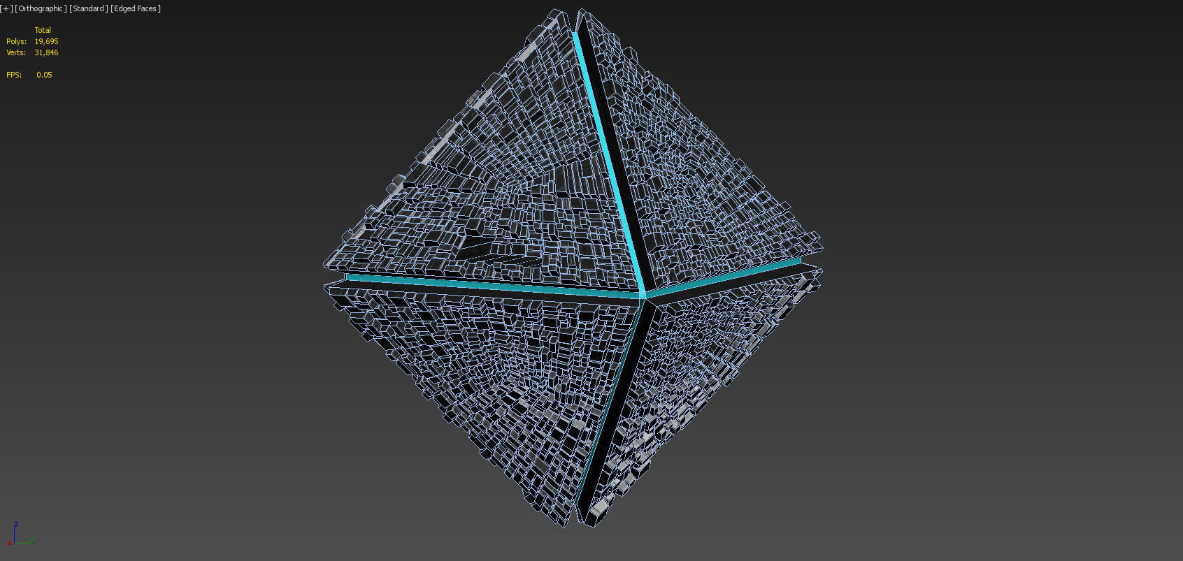 Diamond Spaceship Midpoly Low-poly 3D model_4